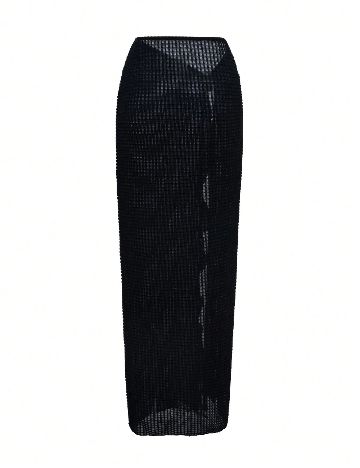 Fusta de plaja SHEIN, negru