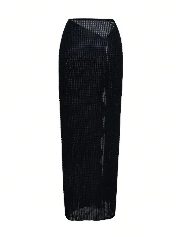 Fusta de plaja SHEIN, negru