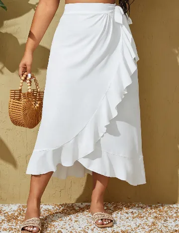 Fusta de plaja SHEIN, alb