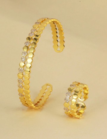 Set bratara si inel SHEIN, auriu