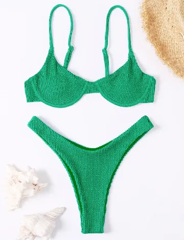 Costum de baie SHEIN, verde