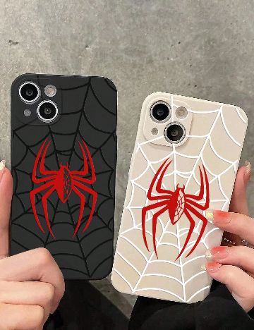 Set huse Iphone 7/8 Plus 2 bucati SHEIN, crem/negru