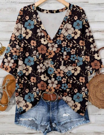 Tricou Emery Rose Curve, floral print