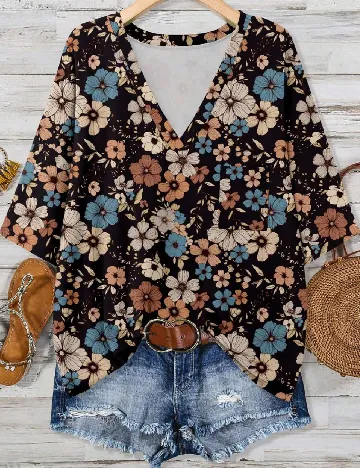 Tricou Emery Rose Curve, floral print