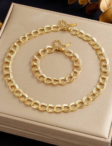 Set colier si bratara SHEIN, auriu