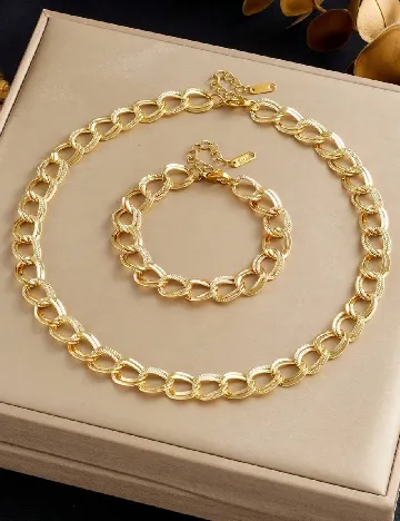 Set colier si bratara SHEIN, auriu