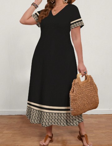 Rochie lunga Emery Rose Curve, negru