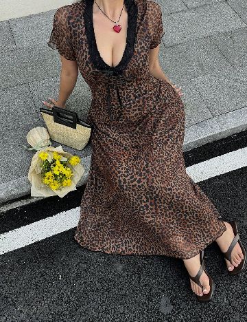 Rochie lunga SHEIN CURVE, animal print