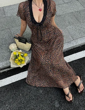 Rochie lunga SHEIN CURVE, animal print