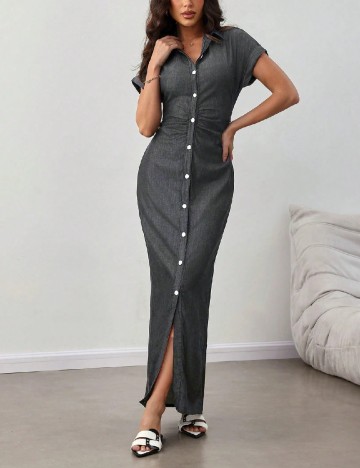 Rochie lunga SHEIN, gri inchis