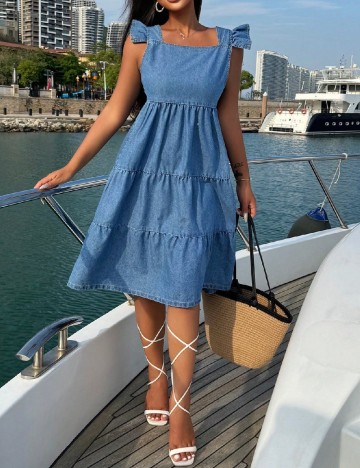 Rochie medie SHEIN, albastru