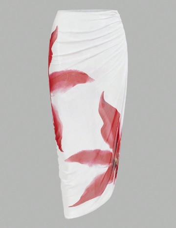 Costum de baie SHEIN, alb/rosu