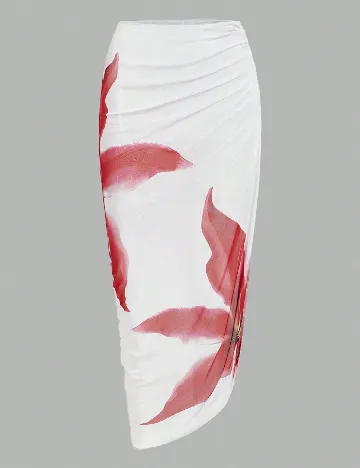 Costum de baie SHEIN, alb/rosu