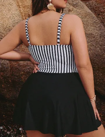 Costum de baie SHEIN CURVE, alb/negru