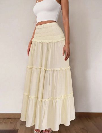 Fusta SHEIN, galben deschis