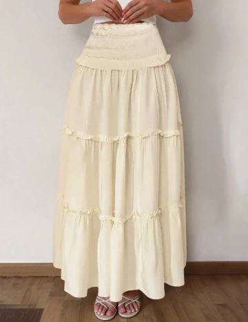 Fusta SHEIN, galben deschis