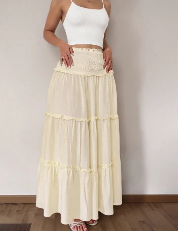 Fusta SHEIN, galben deschis