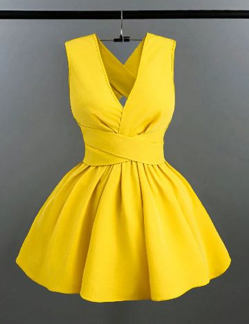 Rochie scurta SHEIN CURVE, galben