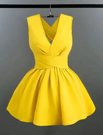 Rochie scurta SHEIN CURVE, galben
