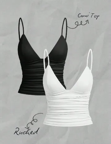 Set topuri 2 bucati SHEIN, alb/negru