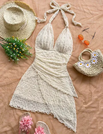 Rochie scurta SHEIN, crem