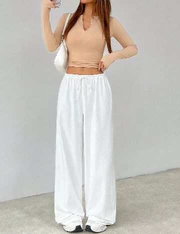 Pantaloni SHEIN, alb