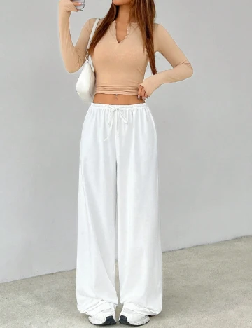 Pantaloni SHEIN, alb