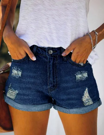 Pantaloni scurti SHEIN, albastru