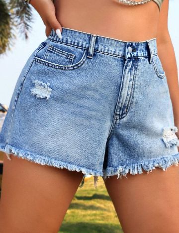 Pantaloni scurti SHEIN CURVE, albastru