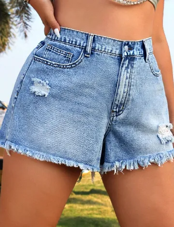 Pantaloni scurti SHEIN CURVE, albastru