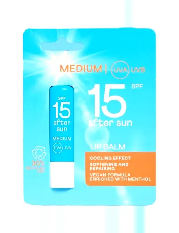 Balsam de buze după soare cu SPF 15, 4,6 g Maxbrands, turcoaz