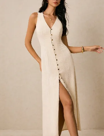 Rochie medie Poeselle, bej