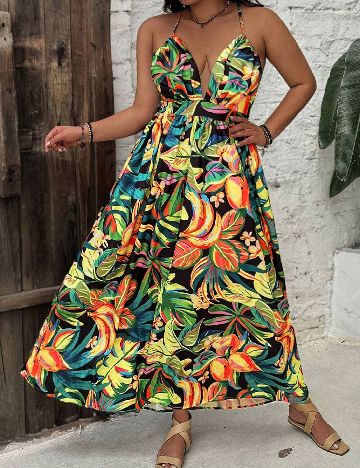 Rochie lunga SHEIN CURVE, mix culori