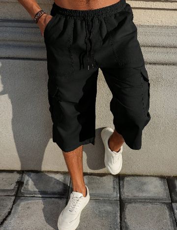 Pantaloni trei sferturi SHEIN, negru