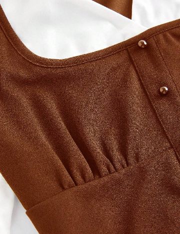 Camasa SHEIN, alb/maro