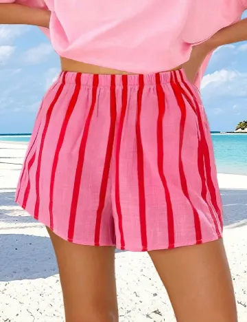 Pantaloni scurti SHEIN, roz/rosu