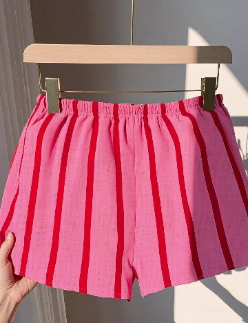 Pantaloni scurti SHEIN, roz/rosu