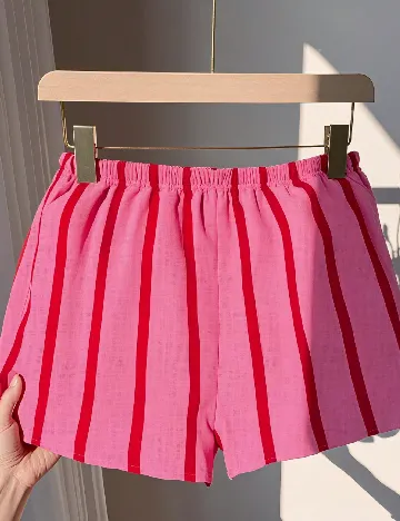 Pantaloni scurti SHEIN, roz/rosu