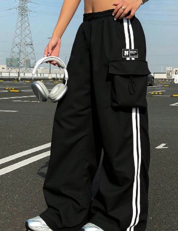 Pantaloni Shein Kids, negru