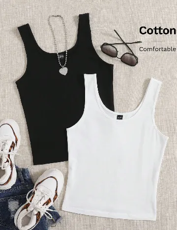 Set Maiouri 2 bucati SHEIN, alb/negru