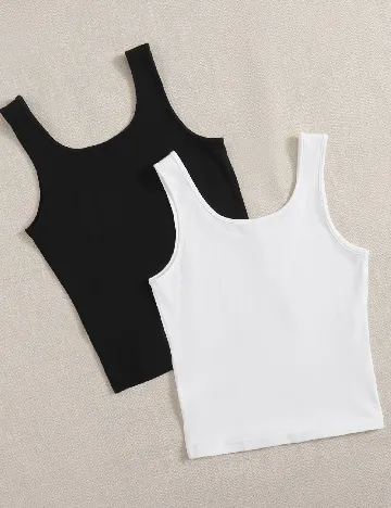 Set Maiouri 2 bucati SHEIN, alb/negru