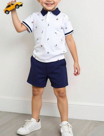 Compleu Shein Kids, bleumarin/alb