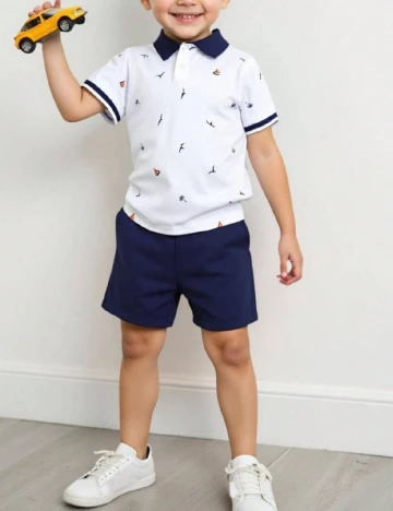 Compleu Shein Kids, bleumarin/alb