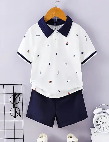 Compleu Shein Kids, bleumarin/alb