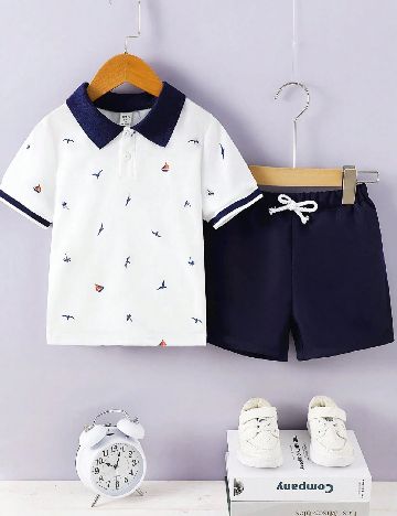 Compleu Shein Kids, bleumarin/alb