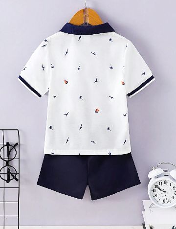 Compleu Shein Kids, bleumarin/alb