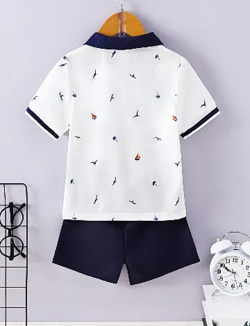 Compleu Shein Kids, bleumarin/alb