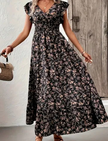 Rochie lunga SHEIN CURVE, floral print