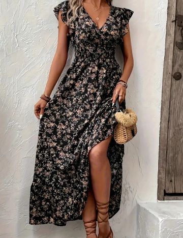 Rochie lunga SHEIN CURVE, floral print