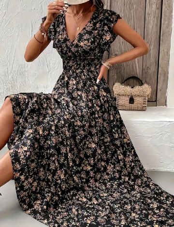 Rochie lunga SHEIN CURVE, floral print